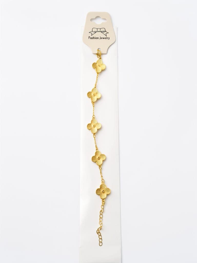 PULSERA FLORES DORADA