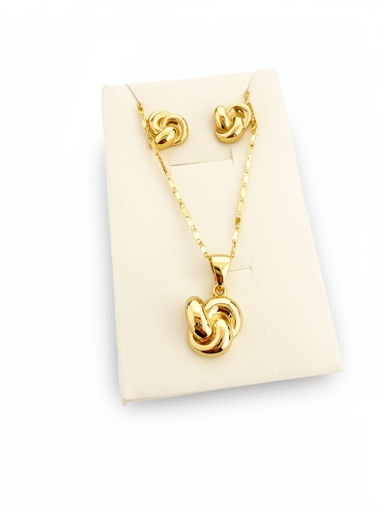 SET CADENA MAS ARETE NUDO