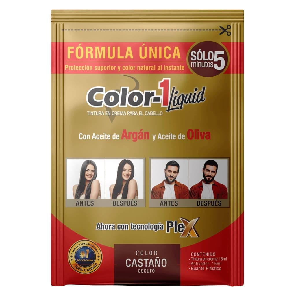 TINTE COLOR-1 LÍQUIDO CASTAÑO OSCURO